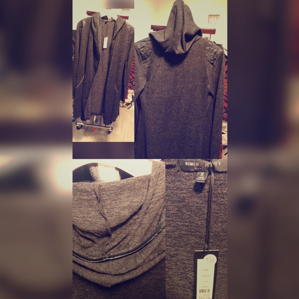 Hooded gray cardigan